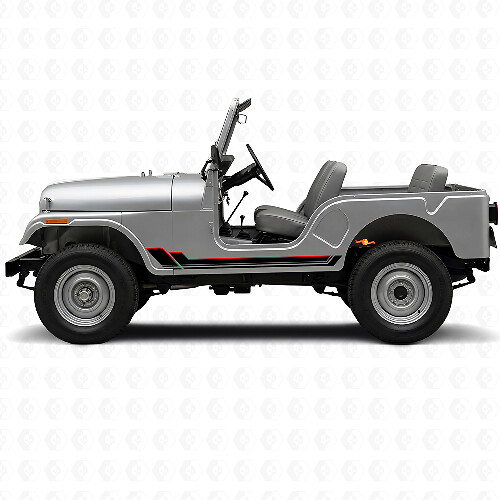 Twin Stripes Schweller Vinylaufkleber für Jeep CJ-5 1955-1983_1