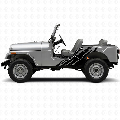 Schlamm-Spritzer Grafik Seiten-Vinylaufkleber für Jeep CJ-5 1955-1983_1