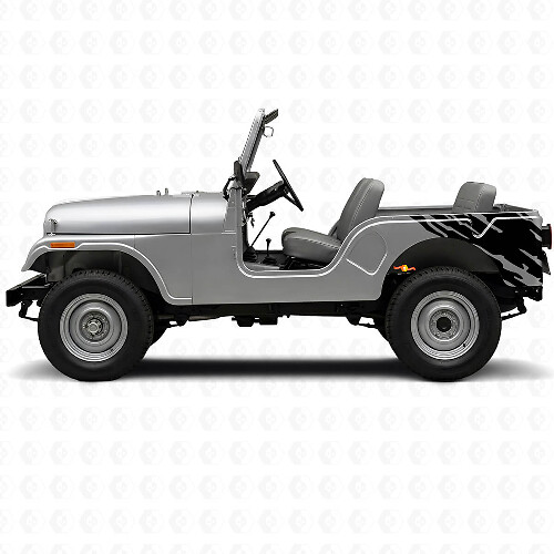 Seitlicher Heck-Spritzschutz-Aufkleber aus Vinyl für Jeep CJ-5 1955-1983_1