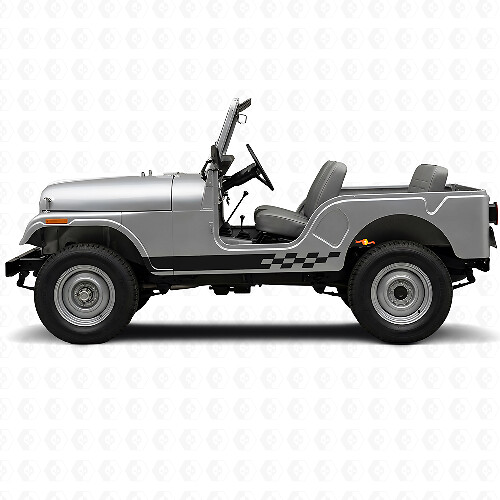 Schachbrett-Streifen Seiten-Vinylaufkleber für Jeep CJ-5 1955-1983