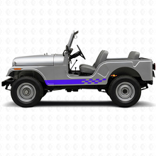 Schachbrett-Streifen Seiten-Vinylaufkleber für Jeep CJ-5 1955-1983_2