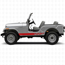 Schachbrett-Streifen Seiten-Vinylaufkleber für Jeep CJ-5 1955-1983_3