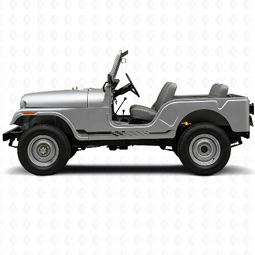 Schachbrett-Flaggen-Seitenstreifen Vinyl-Aufkleber für Jeep CJ-5 1955-1983