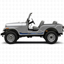 Schachbrett-Flaggen-Seitenstreifen Vinyl-Aufkleber für Jeep CJ-5 1955-1983_2