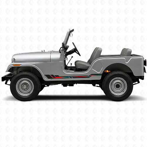 Gebogene Streifen Schweller Vinyl-Aufkleber für Jeep CJ-5 1955-1983_1