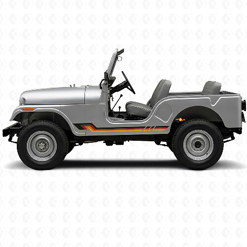 Vinyl-Aufkleber im Vintage-Stil mit Seitenstreifen für Jeep CJ-5 1955-1983