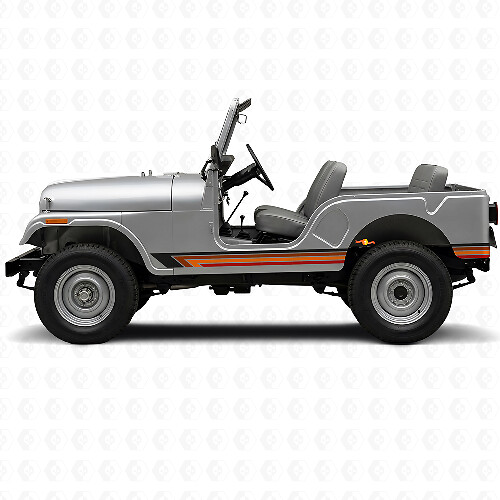 Vintage gerade Streifen Seiten-Vinylaufkleber für Jeep CJ-5 1955-1983_1