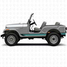 Vintage gerade Streifen Seiten-Vinylaufkleber für Jeep CJ-5 1955-1983_2