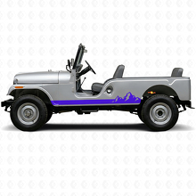 Berg Dünne Streifen Seiten-Vinylaufkleber für Jeep CJ-6 1955-1975_2
