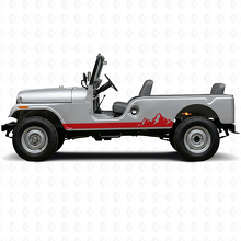 Berg Dünne Streifen Seiten-Vinylaufkleber für Jeep CJ-6 1955-1975_3