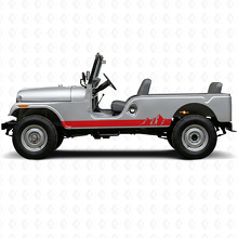 Mountains Wide Stripes Seiten-Vinylaufkleber für Jeep CJ-6 1955-1975_3