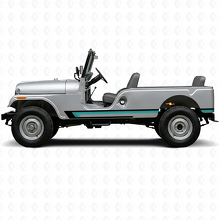 Triple Stripes Türseitlicher Vinylaufkleber für Jeep CJ-6 1955-1975_2