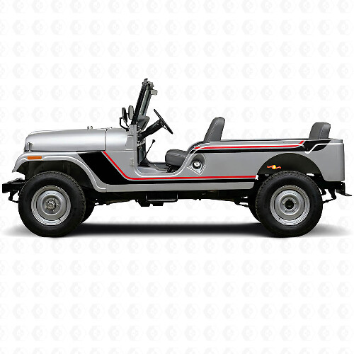 Doppelte Seitenstreifen Vinyl-Aufkleber für Jeep CJ-6 1955-1975_1