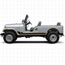 Twin Stripes Schweller Vinyl-Aufkleber für Jeep CJ-6 1955-1975_2
