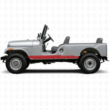Verflochtene Streifen Seiten-Vinylaufkleber für Jeep CJ-6 1955-1975_3