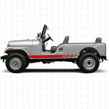 Schachbrett-Streifen Seiten-Vinylaufkleber für Jeep CJ-6 1955-1975_3