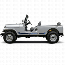Schachbrett-Flagge Seitenstreifen Vinyl-Aufkleber für Jeep CJ-6 1955-1975_2