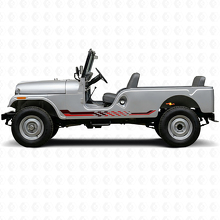 Schachbrett-Flagge Seitenstreifen Vinyl-Aufkleber für Jeep CJ-6 1955-1975_3