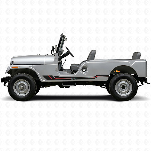 Vinyl-Aufkleber mit geschwungenen Linien für Seitenschweller Jeep CJ-6 1955-1975