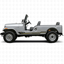 Vinyl-Aufkleber mit geschwungenen Linien für Seitenschweller Jeep CJ-6 1955-1975_2