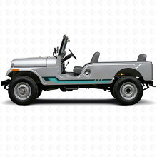 Vintage-Stil Seitenstreifen Vinylaufkleber für Jeep CJ-6 1955-1975_2