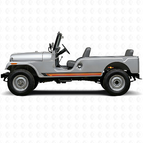 Vintage gerade Streifen Seiten-Vinylaufkleber für Jeep CJ-6 1955-1975_1