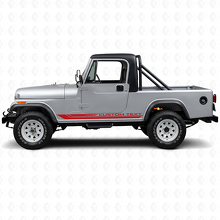 Karierte gebogene Seitenstreifen-Vinylaufkleber für Jeep CJ-8 Scrambler 1981-1986_3