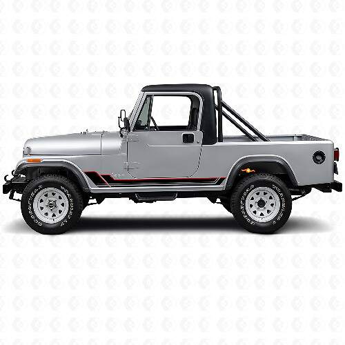 Twin-Stripes Einstiegsleisten Vinyl-Aufkleber für Jeep CJ-8 Scrambler 1981-1986_1