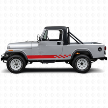 Kariertes Seitenstreifen-Vinylaufkleber für Jeep CJ-8 Scrambler 1981-1986_3