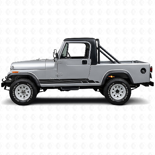 Gebogene Streifen Seiten-Vinyl-Aufkleber-Set für Jeep CJ-8 Scrambler 1981-1986