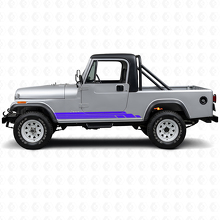 Gebogene Streifen Seiten-Vinyl-Aufkleber-Set für Jeep CJ-8 Scrambler 1981-1986_2