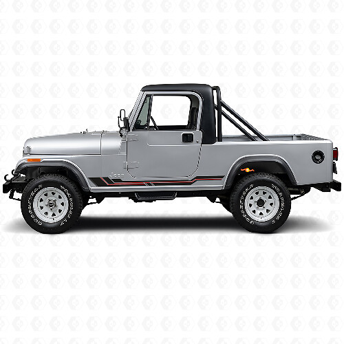 Vinyl-Aufkleber für Schweller mit geschwungenen Linien für Jeep CJ-8 Scrambler 1981-1986_1