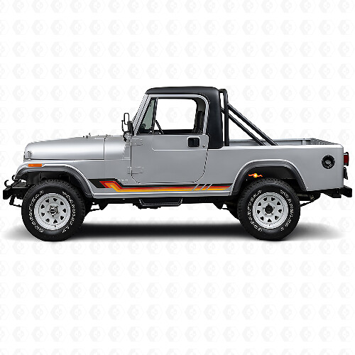 Vintage-Stil Seitenstreifen Vinylaufkleber für Jeep CJ-8 Scrambler 1981-1986