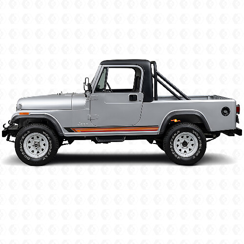 Vintage Gerade Streifen Seiten Vinyl Aufkleber für Jeep CJ-8 Scrambler 1981-1986