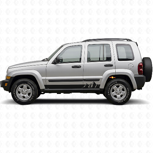 Mountains Wide Stripes Seiten-Vinylaufkleber für Jeep Liberty 2002-2012_1