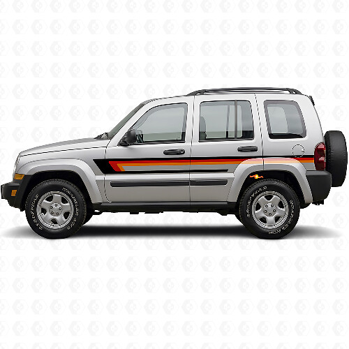 Dreifach-Streifen Türseiten-Aufkleber für Jeep Liberty 2002-2012_1