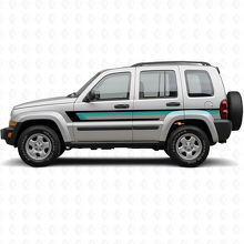 Dreifach-Streifen Türseiten-Aufkleber für Jeep Liberty 2002-2012_2