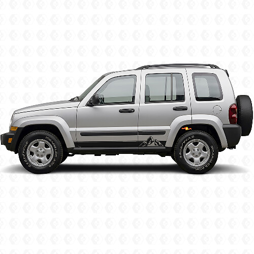 Mountains Style Streifen Seiten Vinyl Aufkleber für Jeep Liberty 2002-2012_1