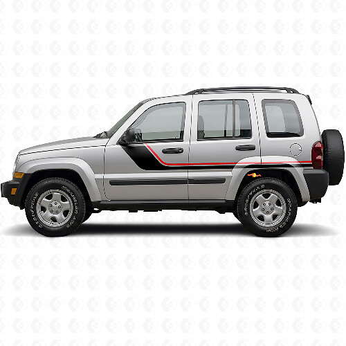 Zweistreifige Seiten-Vinylaufkleber für Jeep Liberty 2002–2012_1