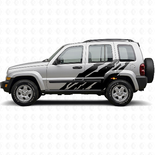 Schlammspritz-Grafik Seitenvinylaufkleber für Jeep Liberty 2002-2012_1
