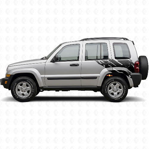 Schlammspritz-Grafik Vinyl-Aufkleber für hintere Seite Jeep Liberty 2002-2012_1
