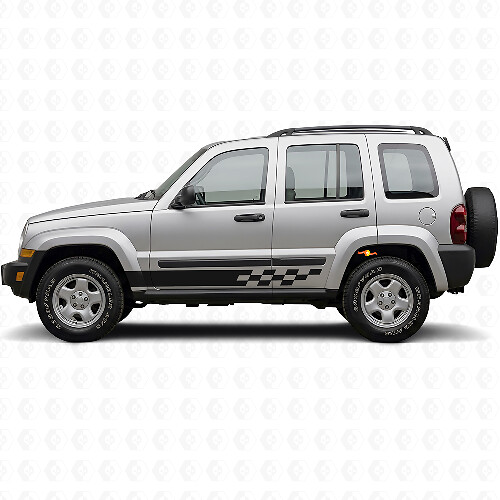 Karierte Streifen Seiten-Vinylaufkleber für Jeep Liberty 2002-2012