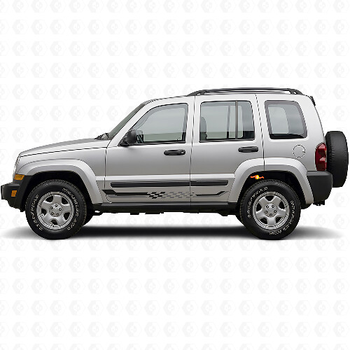 Schachbrett-Flaggen-Seitenstreifen Vinyl-Aufkleber für Jeep Liberty 2002-2012