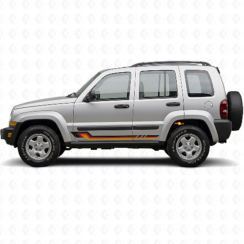 Vintage-Stil Seitenstreifen Vinyl-Aufkleber für Jeep Liberty 2002-2012