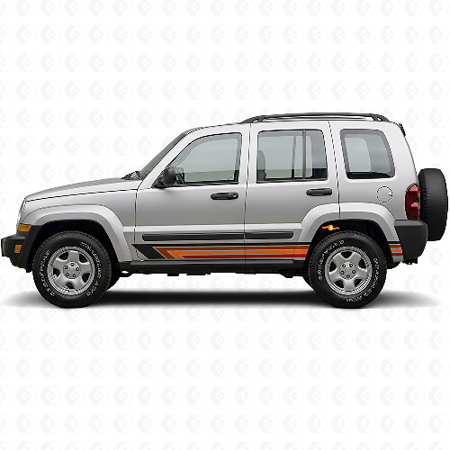 Vintage Gerade Streifen Seiten Vinyl Aufkleber für Jeep Liberty 2002-2012
