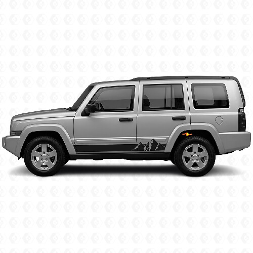Berge Breite Streifen Seiten-Vinylaufkleber für Jeep Commander 2006-2010