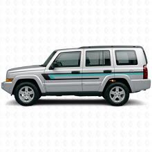 Vinyl-Aufkleber mit Dreifachstreifen für die Türseite des Jeep Commander 2006-2010_2