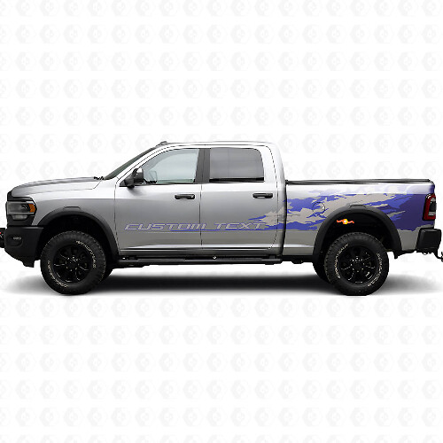 Individuelles Text-Schlamm-Spritzschutz-Seiten-Vinyl-Aufkleber-Set für Dodge Ram 2013–2020