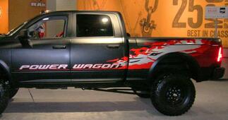KIT des 2013–2020 Dodge Ram Power Wagon Hemi-Aufklebers für die Heckklappe auf der Fahrer- und Beifahrerseite
