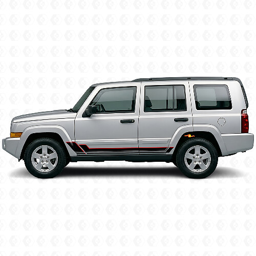 Twin-Stripes Schweller Vinylaufkleber für Jeep Commander 2006-2010_1
